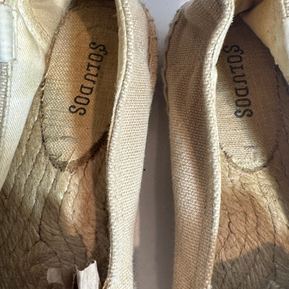 Soludos Espadrille Slip On Palm Tree Embroidered Shoes‎ Womens Size 7.5